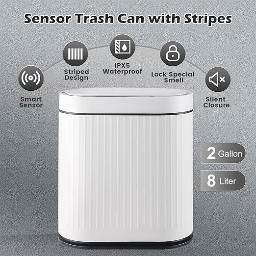 Bathroom Sensor Trash Can with Lid Automatic 2 Gallon Smart Garbage Can - Image 5