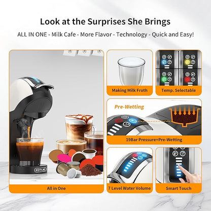 KOTLIE Single Cup Coffee Maker, 4 Temperature Settings, 7 Water Volume Levels - Image 3