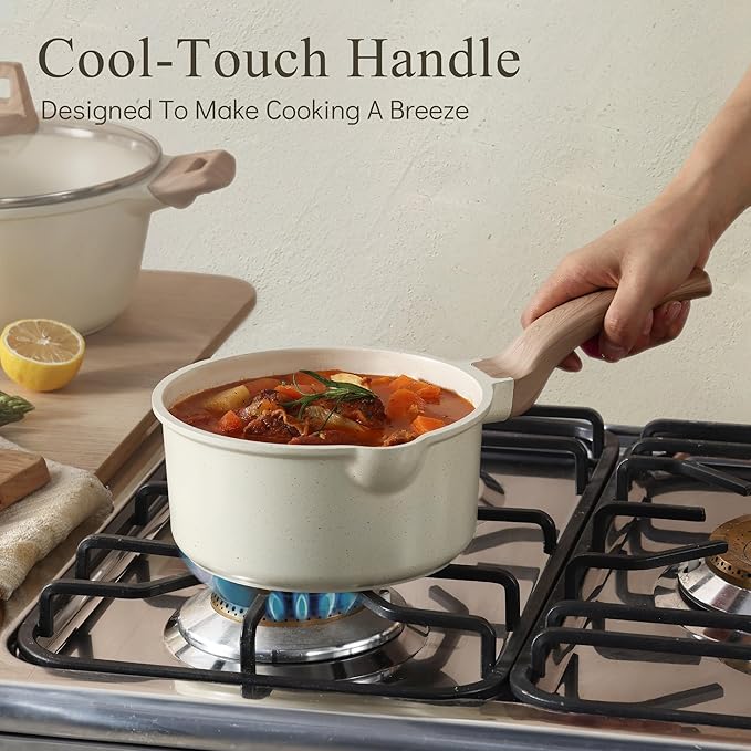 CAROTE 1.5Qt & 3.0Qt Sauce Pan Sets - Image 6