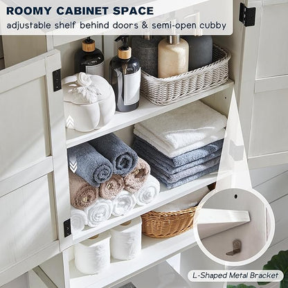 ACCOHOHO Over The Toilet Storage Cabinet, Farmhouse Bathroom Cabinet - Image 5