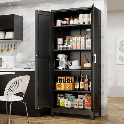 75" Tall Metal Storage Cabinet, Kitchen Pantry Storage Cabinets - Image 6