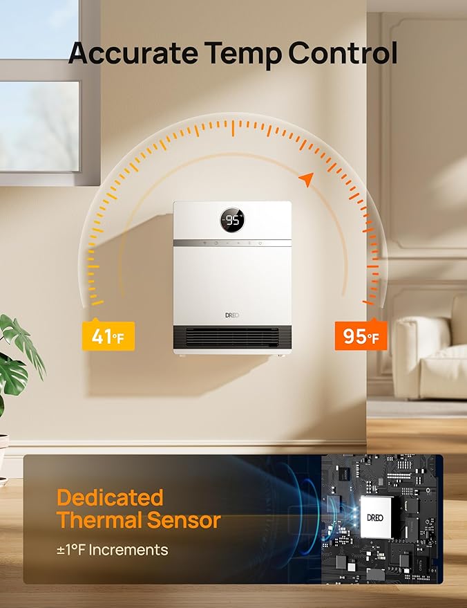 DREO Smart Wall Heater, IP24 Electric PTC Space Heaters - Image 6