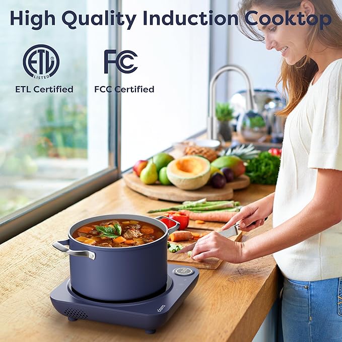CIARRA CATIH1A-M Portable Induction Cooktop, Slim Single Electric Countertop - Image 2