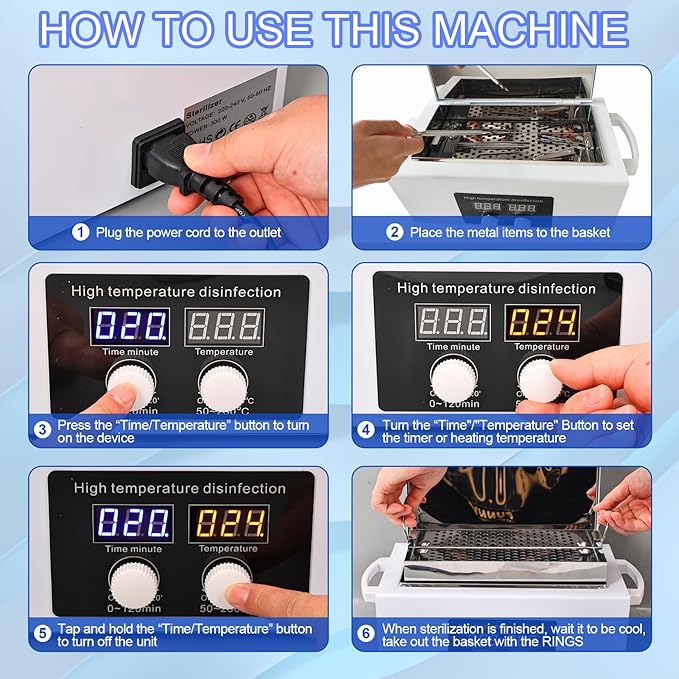High Temperature Steriliser Autoclave Machine 110V 300W Nail Tool Steriliser - Image 2