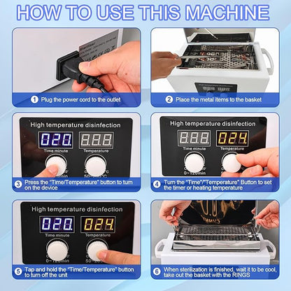 High Temperature Steriliser Autoclave Machine 110V 300W Nail Tool Steriliser - Image 2