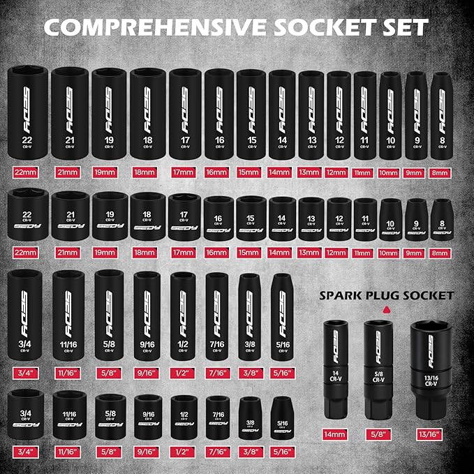 Premium 132-Piece Mechanics Tool Set, SAE/Metric 1/4" & 3/8" Drive Socket Set - Image 3