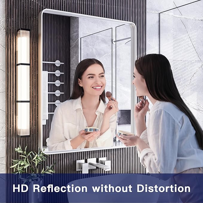 ISKM Silver Framed Mirror for Wall 24"x 32", Bathroom Vanity Mirror Anti-Rust - Image 2