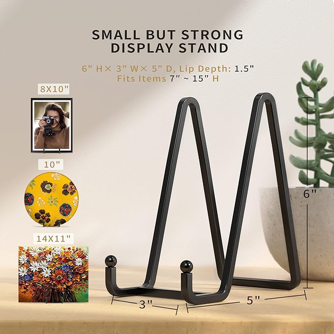6 Inch Metal Square Picture Frame Easel Stands - Image 6