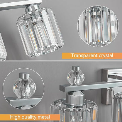 FDPBY Bathroom Vanity Lights 5-Light Chrome Modern Crystal Vanity Light - Image 4