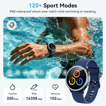 smart watch for men women, 1.27" hd smartwatch, close-up detail
