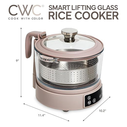 COOK WITH COLOR 3L Glass Mini Low Carb Rice Cooker – Holds 2 Cups Raw/Makes 6 - Image 3
