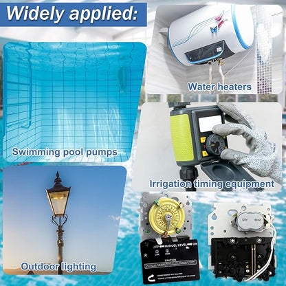 T101M Pool Timer Mechanism Only, Pool Pump Timer, 120V 2HP SPST 40A Time Switch - Image 7