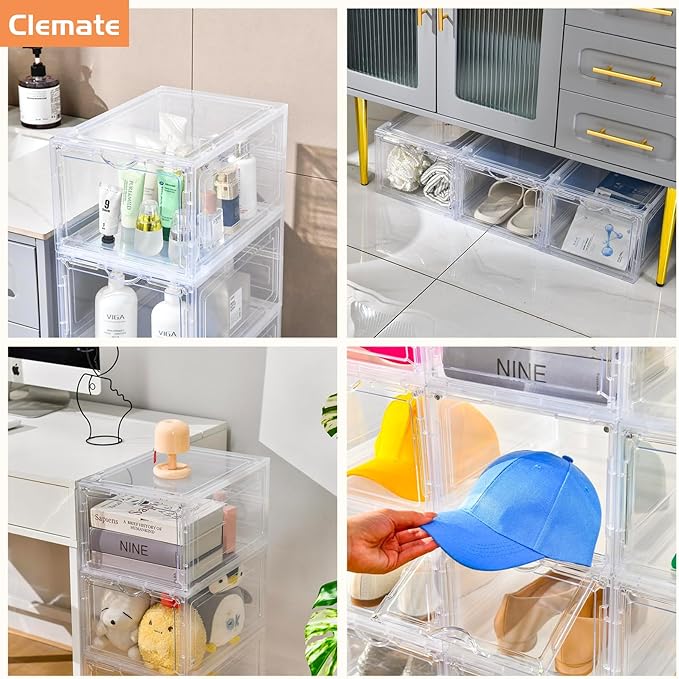 Clemate Upgraded X-Large Shoe Organizer, Shoe Storage Organizer, 12 Pack - Image 8