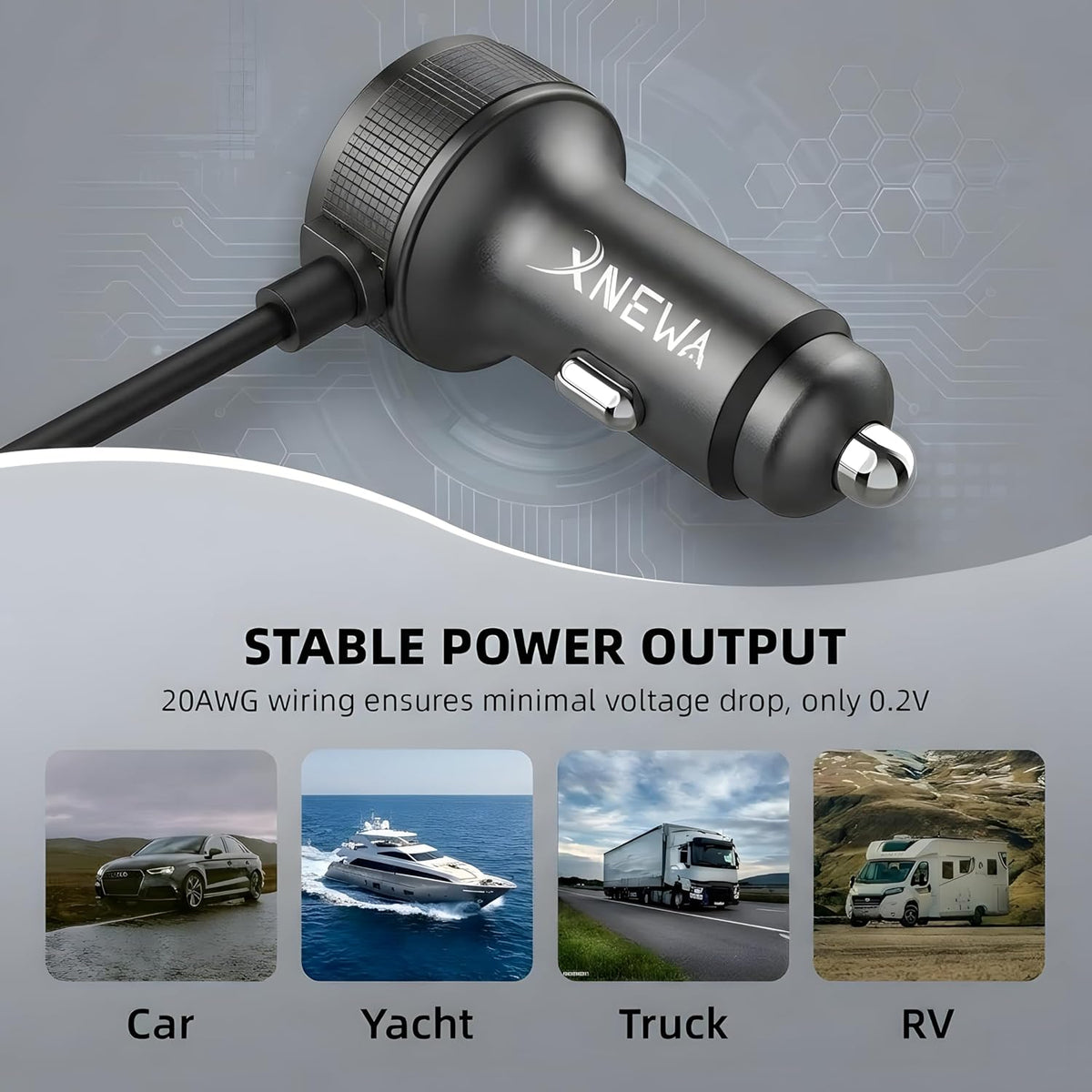 Starlink Mini Car Adapter, 3M/10FT, 3in1 Starlink Mini Power Cable