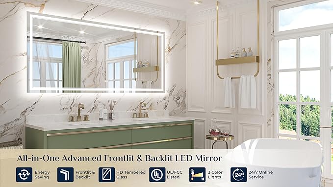 Keonjinn 72" x 36" LED Mirror - Image 2