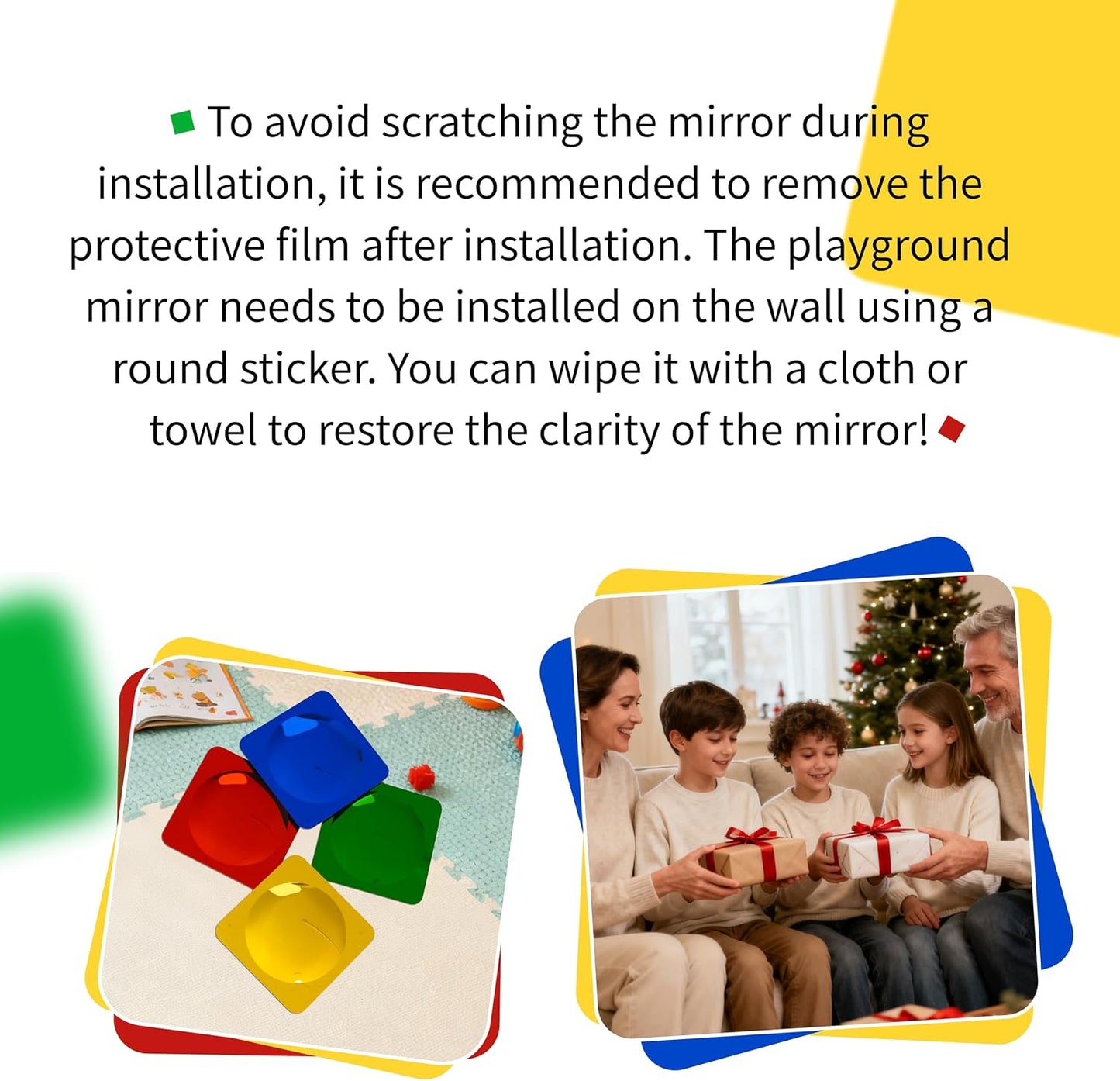 4PCS Sensory Bubble Mirrors for Kids, Autism Room Must Haves | Visual Stimulation Calming Corner Decor, Shatterproof Mirror for Kids, Gifts for Autistic Girls & Boys, 10 × 10 Inch