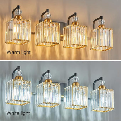 BBLLWJ Black and Gold Bathroom Lights Fixture 4-Light Bathroom Light Gold - Image 4