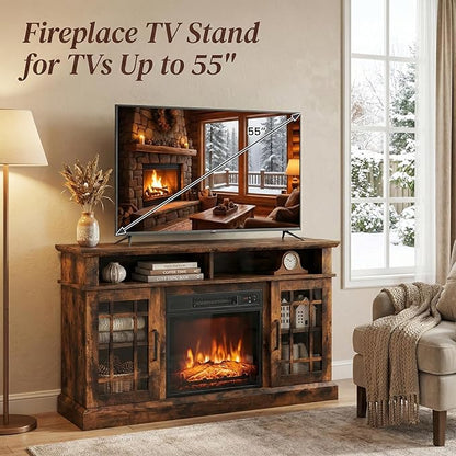 SIMOE Fireplace TV Stand for 55 TV, 48 Inch Stand - Image 4