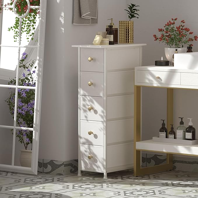 GiftGo Narrow Dresser Cabinet Vertical Slim Dresser Chest of Drawers Skinny - Image 5