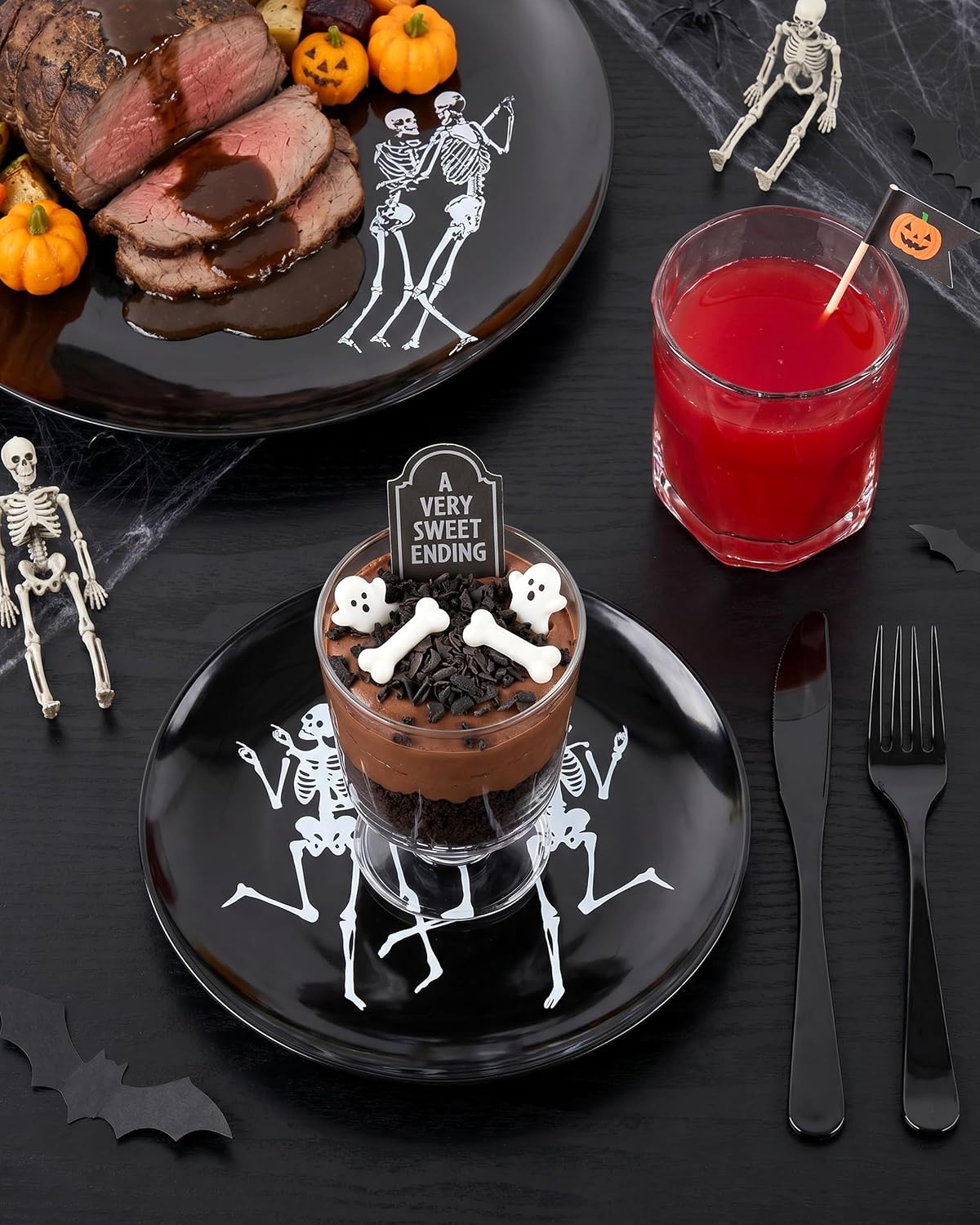 Hioasis 125 Pcs Halloween Plates for Party