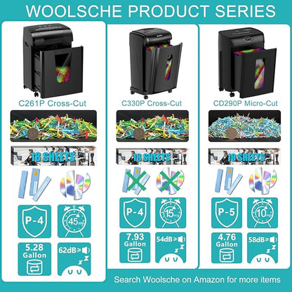 Woolsche Paper Shredder, 18-Sheet Cross Cut - Image 2
