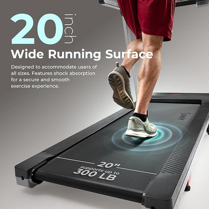 Sunny Health & Fitness Fully Assembled OneClick-Fold 20" Smart Treadmill - Image 4