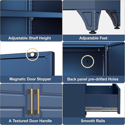75" Tall Metal Storage Cabinet, Kitchen Pantry Storage Cabinets - Image 5