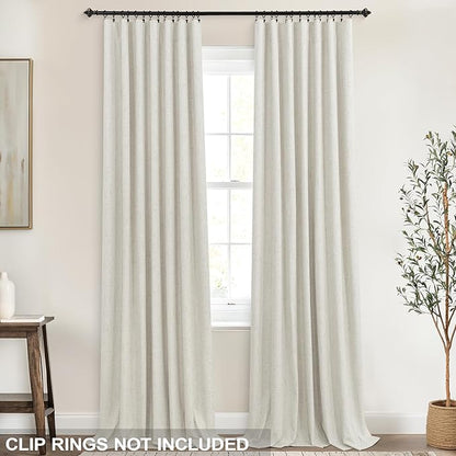 KOUFALL 100 Inch Curtains Long, 52 in Wide, Cream Ivory - Image 4
