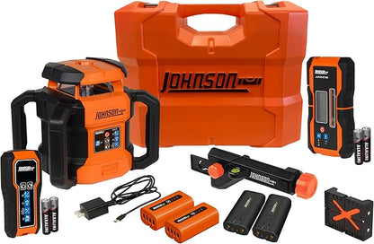 Johnson Level & Tool JRT300-RDHV-K Self-Leveling Red Dual Slope Rotary Laser Kit by Johnson