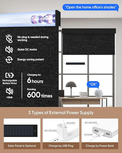 Kincmo Motorized Blinds with Remote, 100% Blackout Motorized Roller Shades Work - Image 5