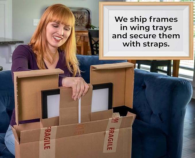 16x42 Shadow Box Frame Black | 1 Inch Deep Solid Wood Shadowbox Display Frame | - Image 5