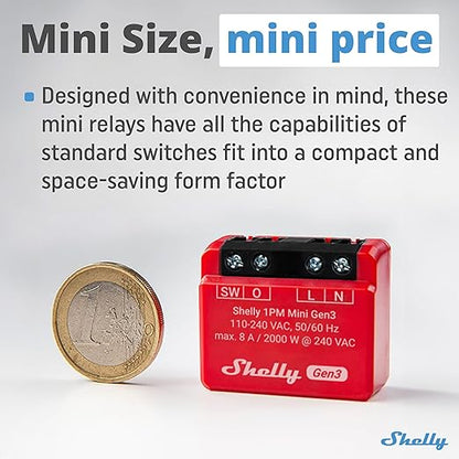 Shelly 1PM Mini Gen3 | WiFi Smart Switch Relay, 1 Channel 8A - Image 5