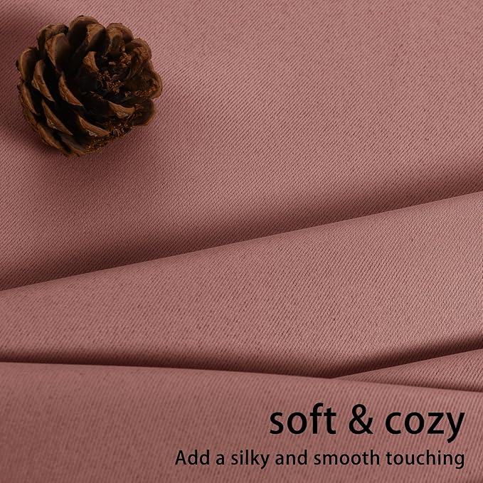 JIUZHEN Dried Rose Blackout Curtains - Image 7