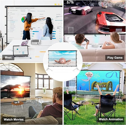 Projector Screen with Stand, Vamvo 100 inch Portable Foldable Projection Screen - Image 6
