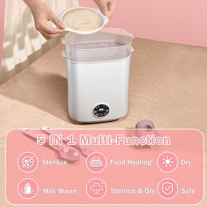 Fisca Baby Bottle Sterilizer and Dryer, 5-in-1 Large Capacity Bottle Sanitizer - Image 2