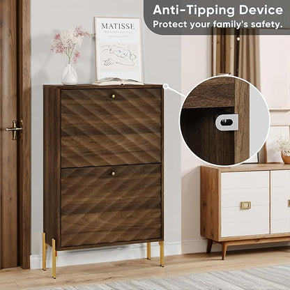 Smuxee Walnut Shoe Cabinet - Image 6
