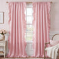 Pink Ruffle Curtains 52x90 Long 2 Panels for Girls Room | Vintage Shabby Chic Romantic Drapes for Nursery, Light Filtering Privacy Window Treatments for Vanity Room, Bathroom