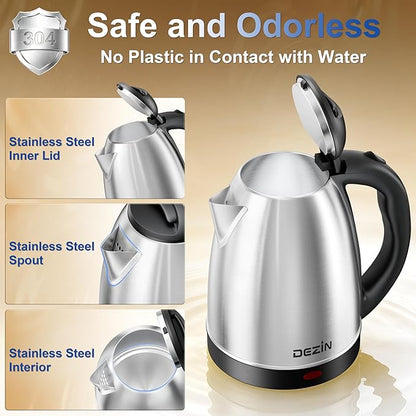 DEZIN Electric Kettle Upgraded, BPA Free 2L Stainless Steel Tea Kettle - Image 4