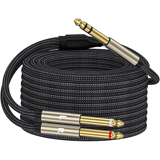 ZTOXLR 1/4 inch TRS Stereo Y-Splitter Insert Cable, 1/4 Inch Male Jack to Dual by ZTOXLR