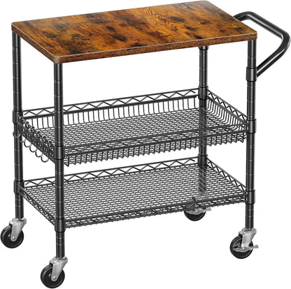 wdt 3 tier rolling carts with wheels, heavy, main product view