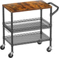 wdt 3 tier rolling carts with wheels, heavy, main product view