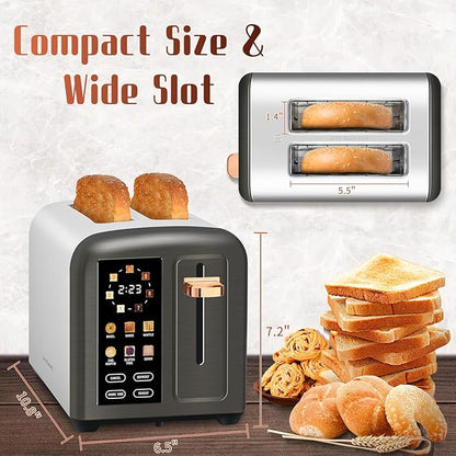 SEEDEEM Toaster 2 Slice with Touch Screen, Faster Heating Speed, 7 Shade Setting - Image 4