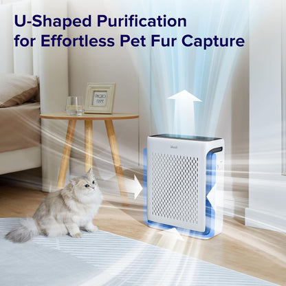 levoit air purifier for home pets bedroom dorm showing dimensions