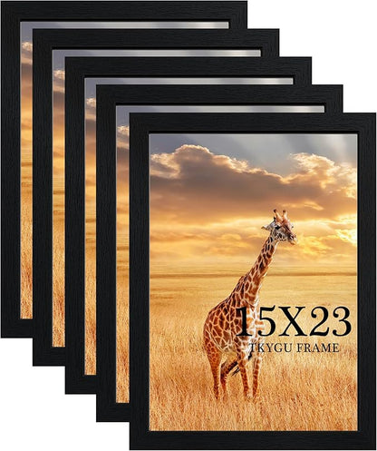 TKYGU 15x23 Picture Frame Set of 5, Wooden Frame Black by TKYGU