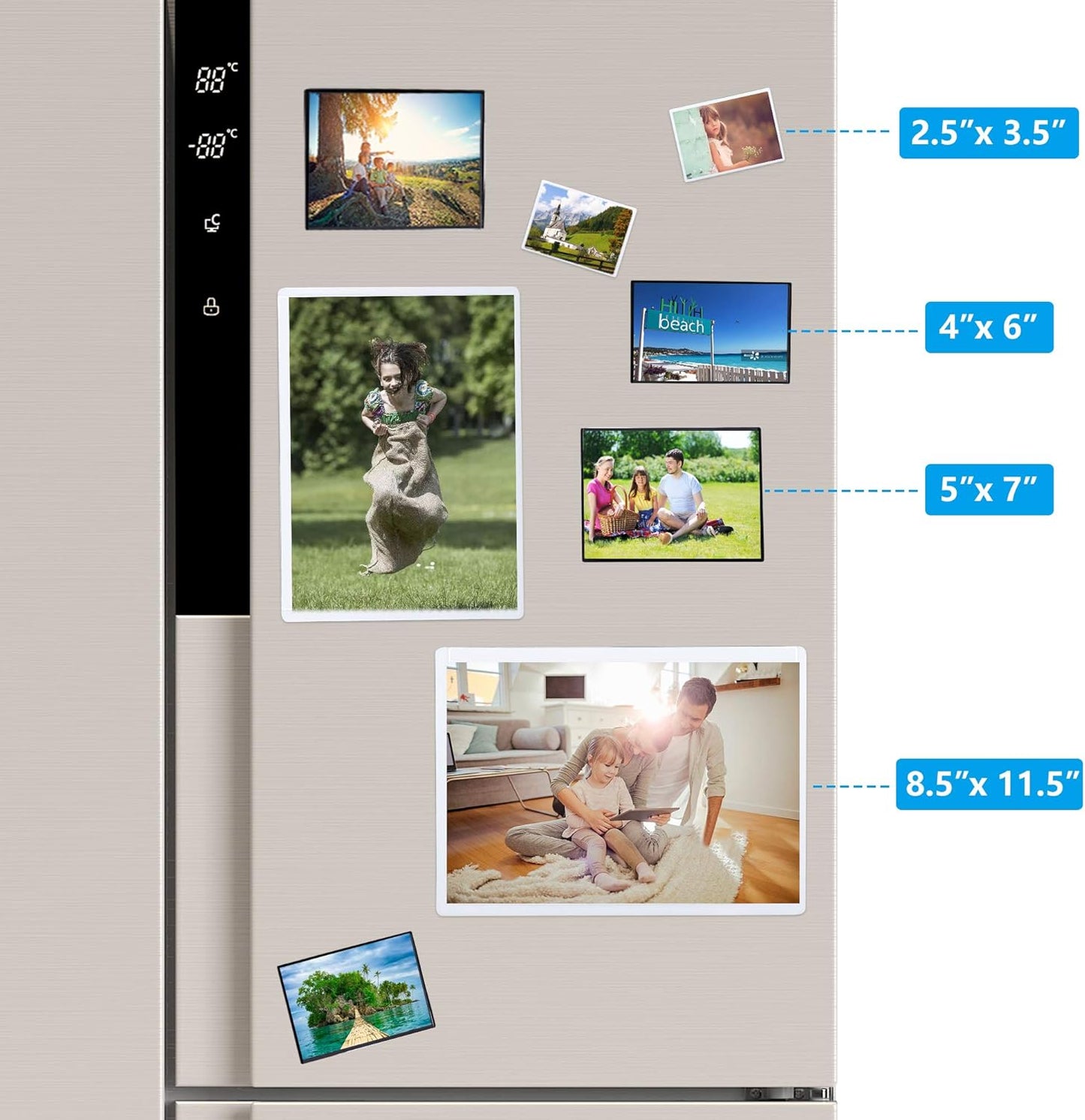 Tebik 35 Pack Magnetic Picture Frame, Holds 5 x 7 Inches Photos Pictures, Black Magnetic Photo Frames with Clear Pocket for Refrigerator,Fridge, Locker, Office Cabinet