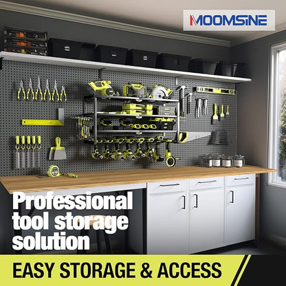 4 Layer Power Tool Organizer Wall Mount, Battery Tools Holder - Image 6