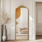 Full Length Mirror, 22x65 Baroque Style Vintage Mirror, Antique Metal Frame Wall Mirror, Traditional Art Home Decor for Living Room, Bedroom, Entryway,Retro Gold