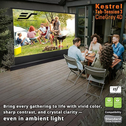 Elite Screens Kestrel Tab-Tension Pro CineGrey 4D, 16:9 Aspect Ratio, ISF - Image 3