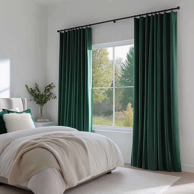 FMFUNCTEX Velvet Curtains Emerald Green Thermal Insulated Curtains - Image 7