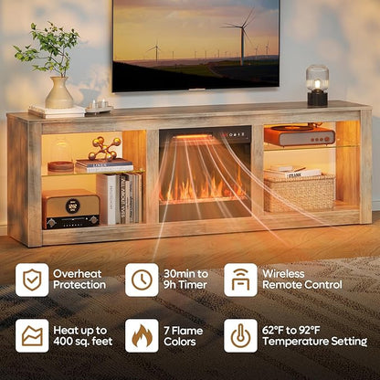 Bestier 63 Inch Modern Fireplace TV Stand - Image 3